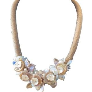 Silk and Pearl Statement One of a Kind Necklace, Night Out Artisan Made Handmade